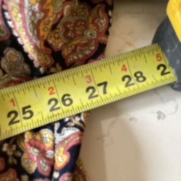 Talbots Plus Paisley Top Blouse Sz 3X Ruffled Neck Sleeve 1/2 Buttoned Down - Picture 7 of 8